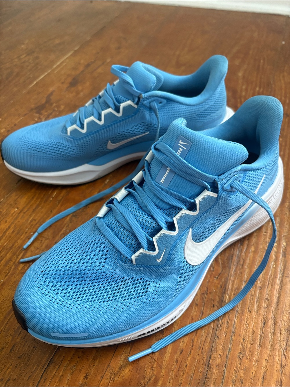 Nike Running Pegasus41 Women’s Blue Athletic Running Shoes with White Swoosh